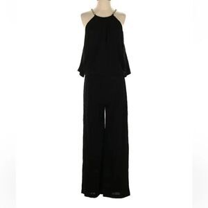 Trina Turk Angie Jumpsuit Gold Chain, Cold Shoulder M, NWT